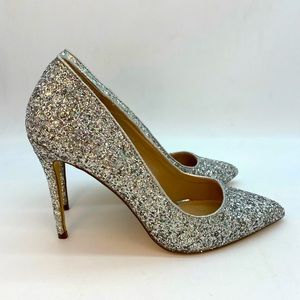 London Rag Silver Glitter Heels